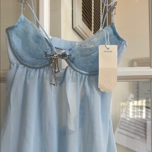 For Love And Lemons Light Blue Chemise